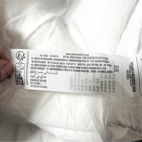 Abercrombie & Fitch Linen Blend & Cotton Button Down Mini Dress Short Sleeve LP - Picture 9 of 11